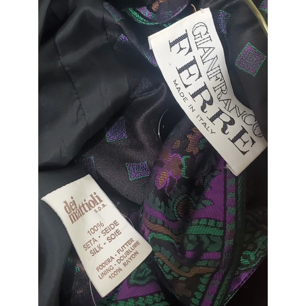 Gianfranco Ferré blazer-style jacket wit a multicolored geometric pattern Sz M/L - Picture 8 of 8